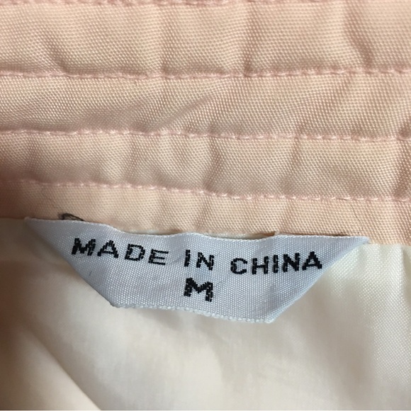 Vtg Rare Extended shoulder space jacket Peach cotton blend zip snap lined jacket - Picture 9 of 14